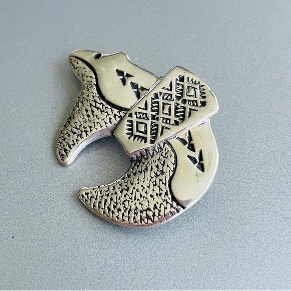 Navajo Signed Maloney/ Melissa Yazzie Bear Native American Sterling 925 … - Picture 4 of 7